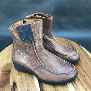 Havana Joe Brown Leather Hook and Loop Ankle Boots Womens Size EU 37 US